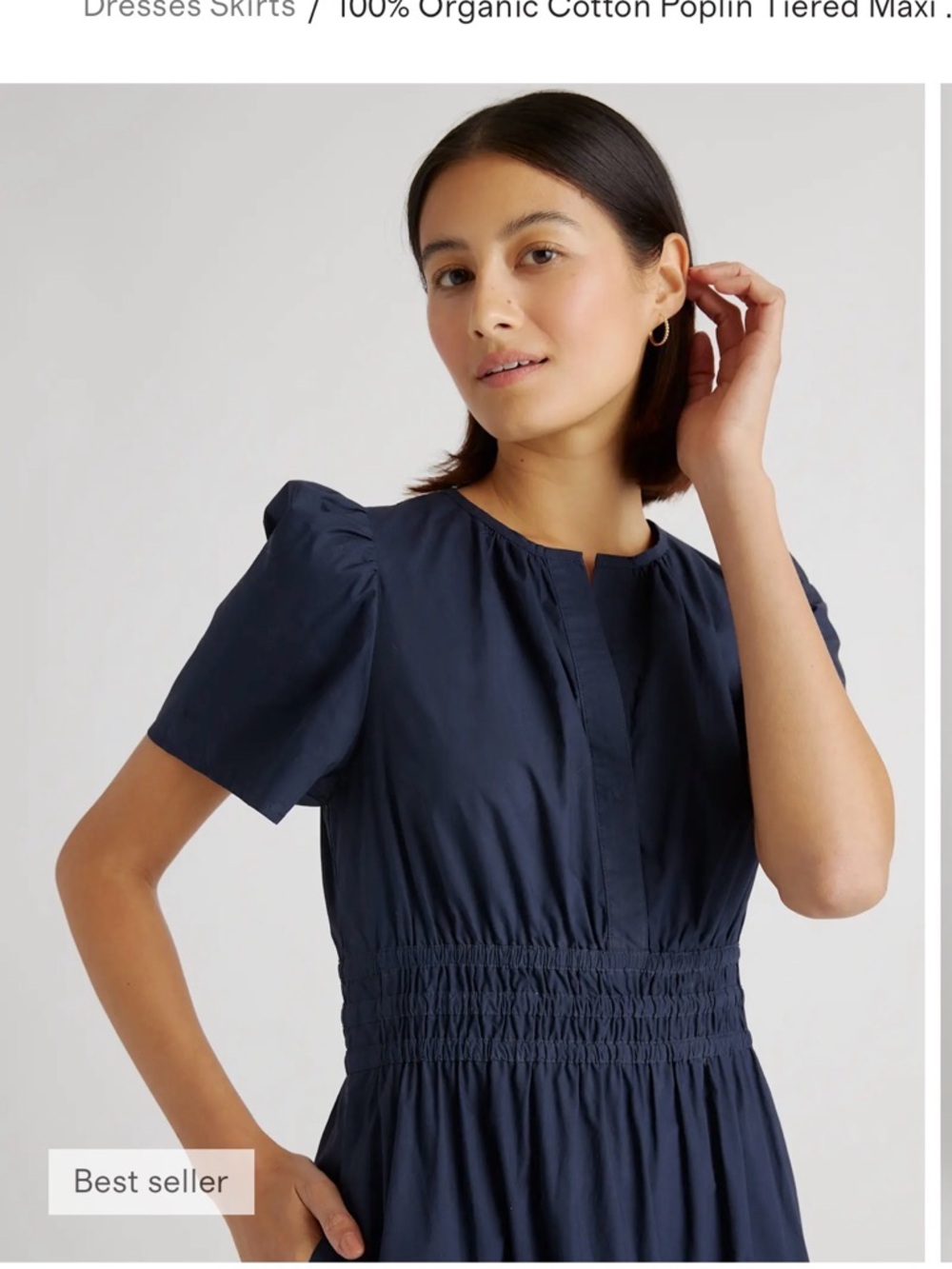 Quince 100% Organic Cotton Poplin Tiered Maxi Dress - Picture 5 of 7